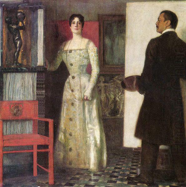 Franz von Stuck Selbstportrat des Malers und seiner Frau im Atelier china oil painting image